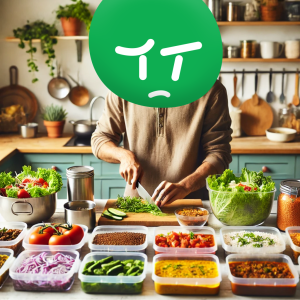 A guy overwhelmed by the amount of effort involved in meal prepping for a consistent and healthy diet.